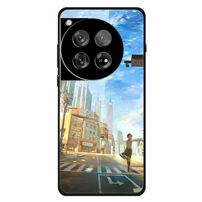 For OnePlus 12 5G Case Pattern Printing PC+Tempered Glass+TPU Phone Back Cover - Dream Tokyo