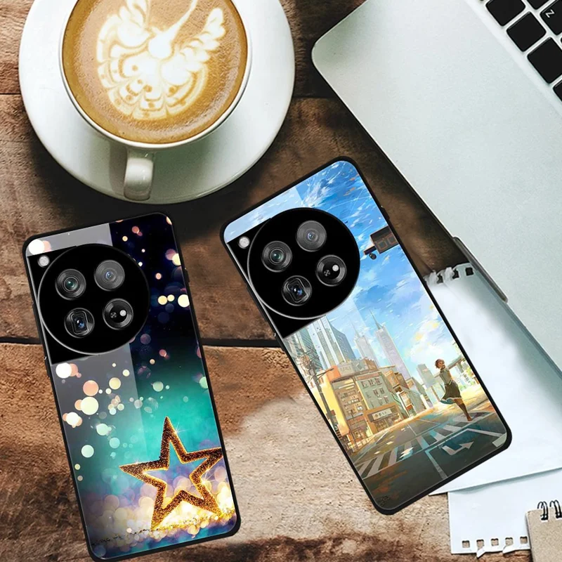 For OnePlus 12 5G Case Pattern Printing PC+Tempered Glass+TPU Phone Back Cover - Dream Tokyo