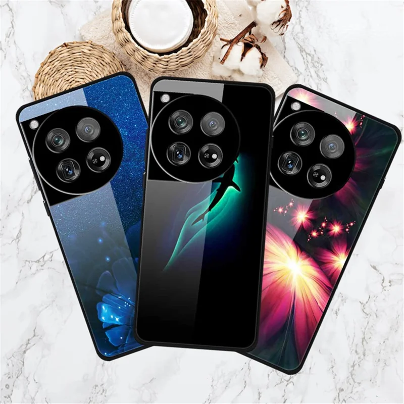 For OnePlus 12 5G Case Pattern Printing PC+Tempered Glass+TPU Phone Back Cover - Dream Tokyo