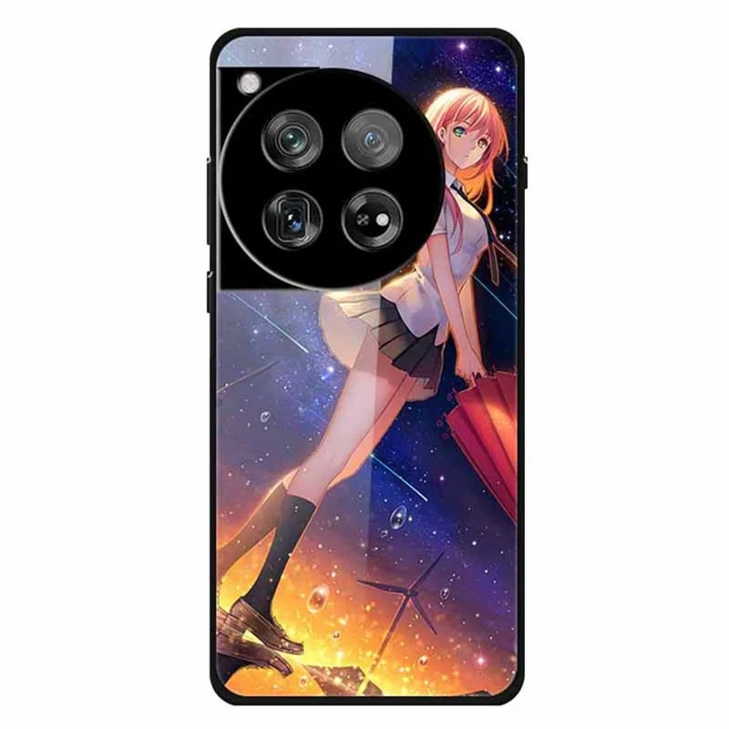 For OnePlus 12 5G Phone Case Pattern Printing Tempered Glass Shockproof Cover - Starry Sky Girl
