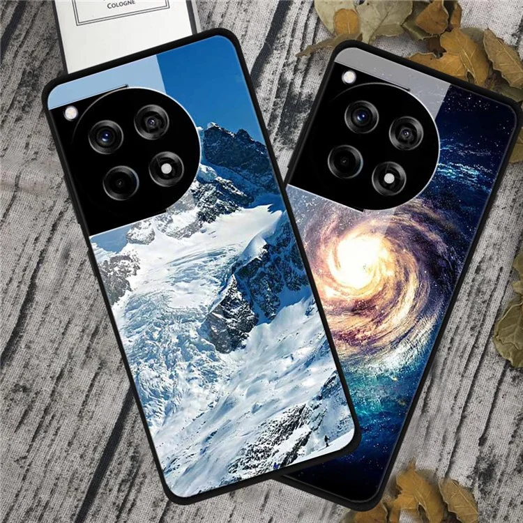 For OnePlus 12R 5G / Ace 3 5G Case Pattern Printed Tempered Glass Phone Cover - White Planet