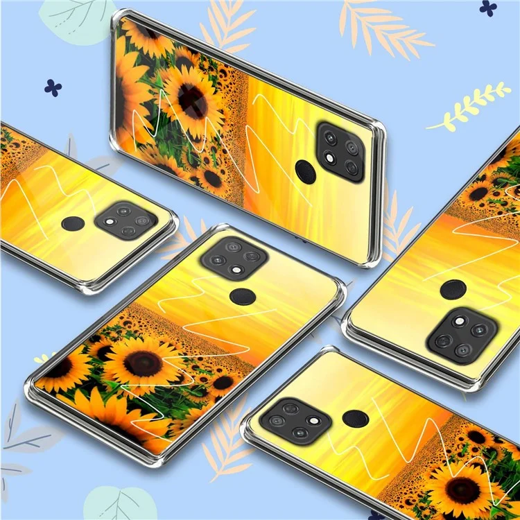 Für Xiaomi Poco C40 4G Sonnenblumenmuster Druck TPU -hülle Schockdelie Schutz Schlanker Anpassungsabdeckung - Stil A