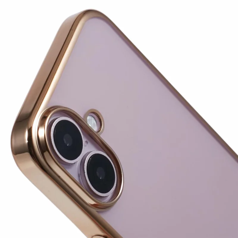 X-LEVEL For iPhone 16 Case Hard PC Transparent Shockproof Phone Cover - Gold