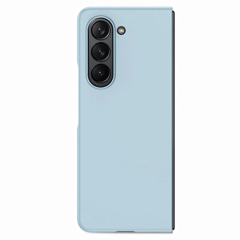 For Samsung Galaxy Z Fold6 5G Case Rubberized PC Phone Cover with Tempered Glass Film - Baby Blue