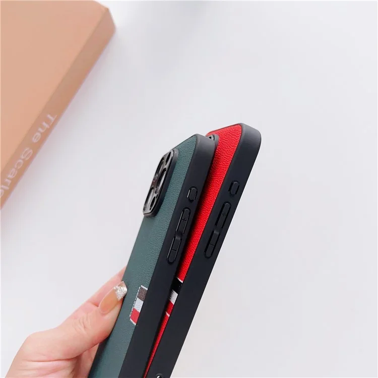 For iPhone 15 Pro Max Cases TPU+PC+Genuine Cow Leather Phone Cover - Dark Blue