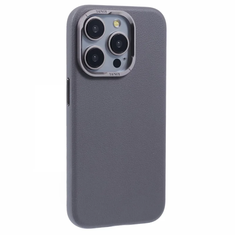 X-LEVEL For iPhone 14 Pro Max Case Slim PU Leather Hard PC Shell Phone Cover - Grey