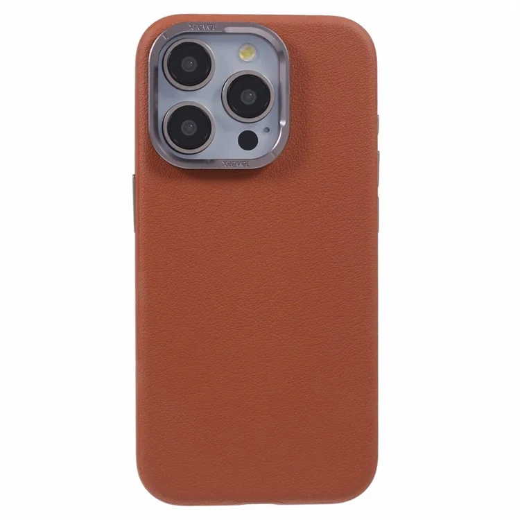 X-LEVEL Per iPhone 14 Pro Case Slim PU Pelle Guscio Rigido in PC - Marrone