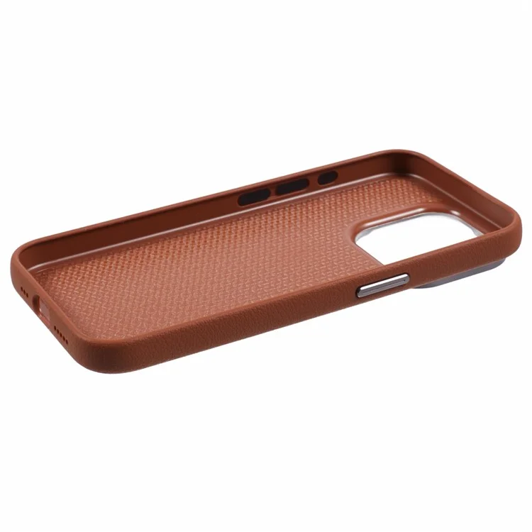 X-LEVEL Per iPhone 14 Pro Case Slim PU Pelle Guscio Rigido in PC - Marrone