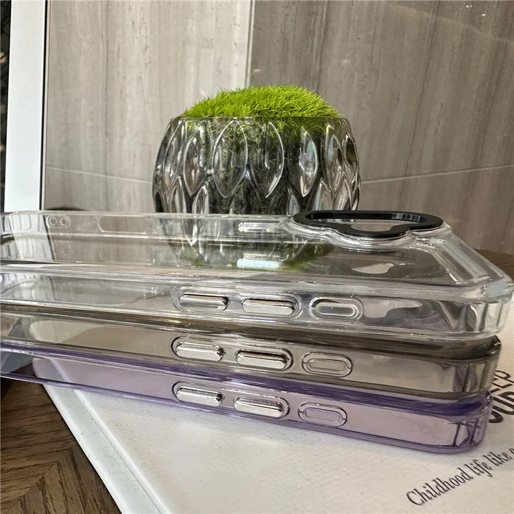 Funda para iPhone 16 Plus Anti-Caída TPU+PC Cubierta de Teléfono Transparente
