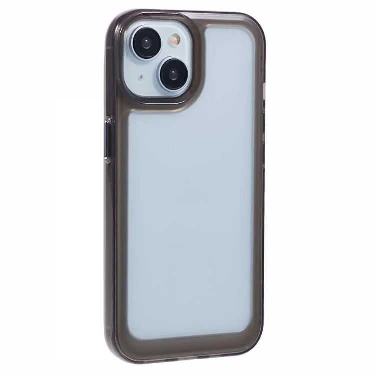 Für iPhone 13 Case TPU+PC+Metallknöpfe 2.0mm Handyhülle - Transparentes Schwarz