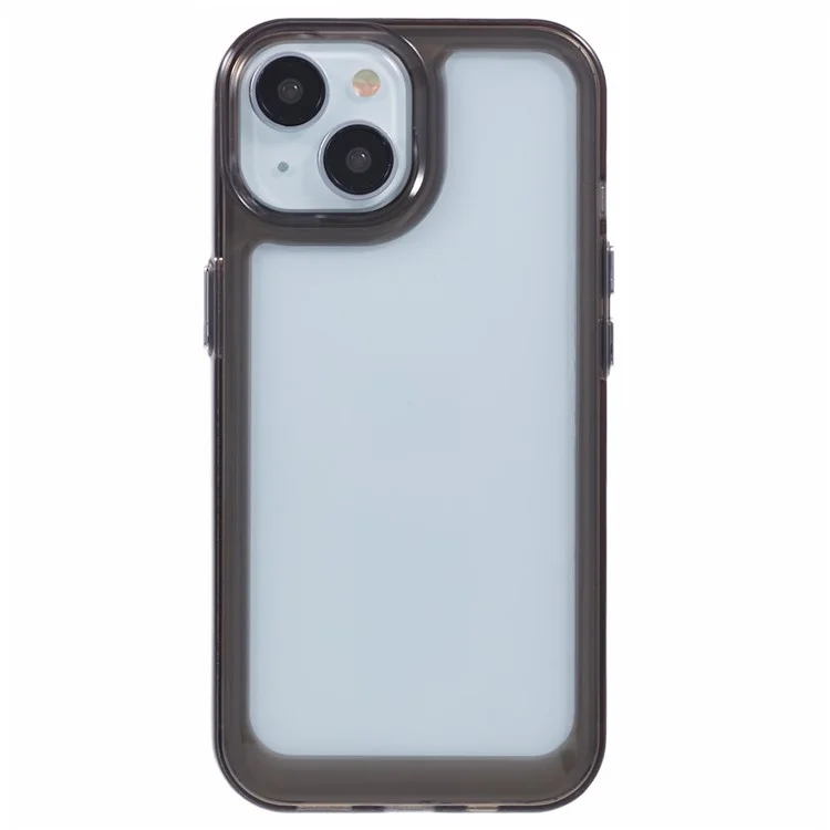 Für iPhone 13 Case TPU+PC+Metallknöpfe 2.0mm Handyhülle - Transparentes Schwarz