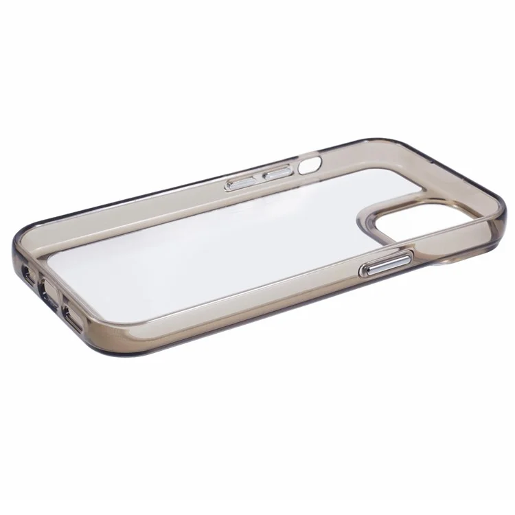 Für iPhone 13 Case TPU+PC+Metallknöpfe 2.0mm Handyhülle - Transparentes Schwarz