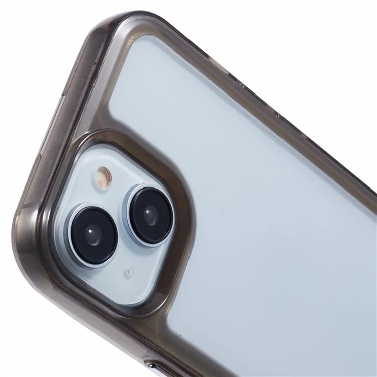 Für iPhone 13 Case TPU+PC+Metallknöpfe 2.0mm Handyhülle - Transparentes Schwarz