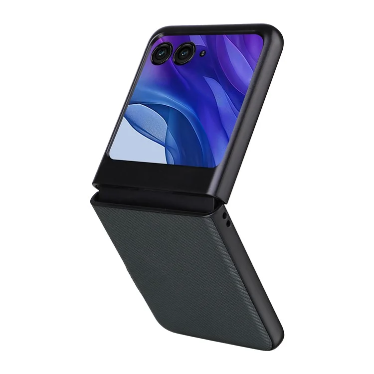 Для Motorola Razr 50 5G Чехол Текстура углеродного волокна Ударопрочный PU+PC Чехол для телефона - Зеленый