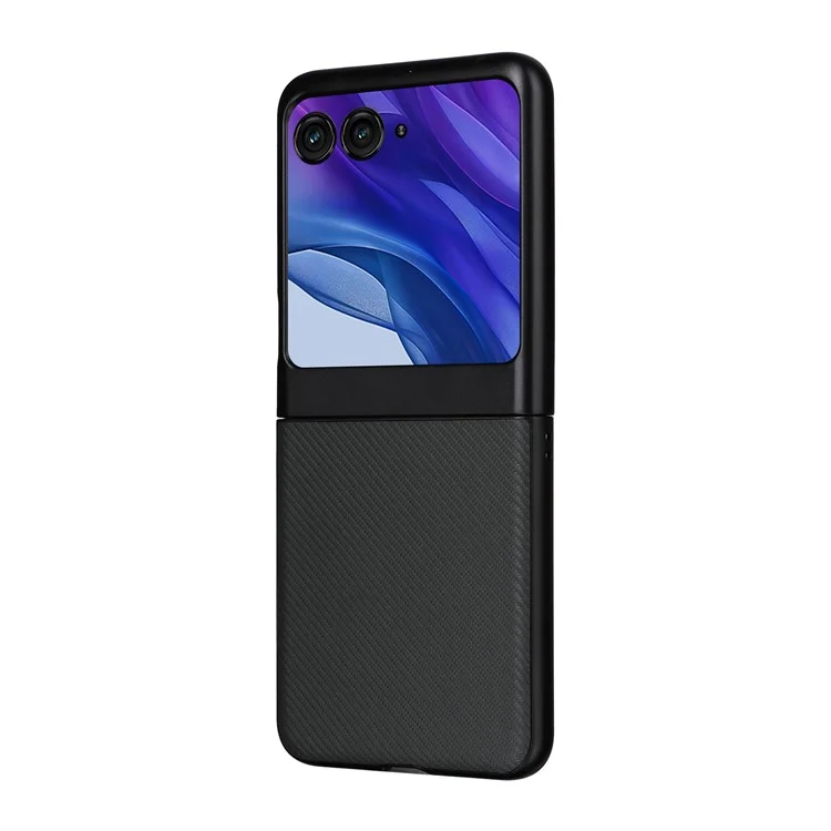 Для Motorola Razr 50 5G Чехол Текстура углеродного волокна Ударопрочный PU+PC Чехол для телефона - Зеленый