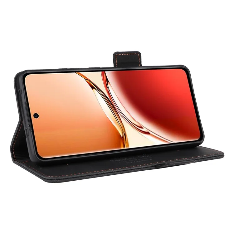 Pour Oppo Reno12 F 5G Case Hardware Décor Wallet Phone Cover - Noir