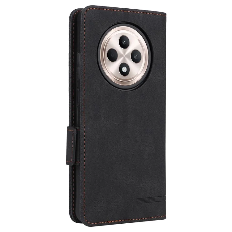 Pour Oppo Reno12 F 5G Case Hardware Décor Wallet Phone Cover - Noir