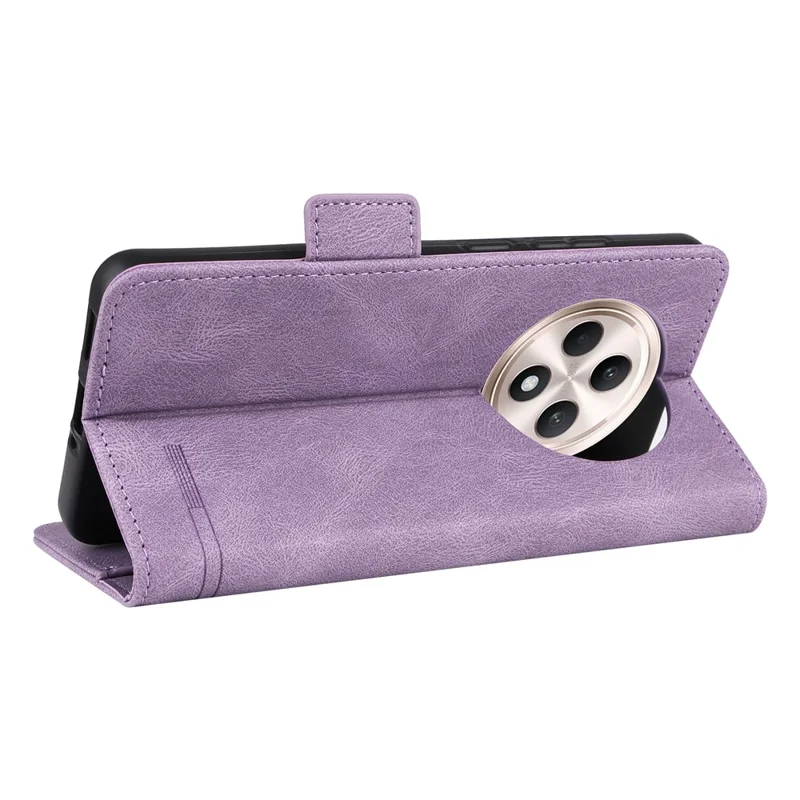 For Oppo Reno12 F 5G Case Hardware Decor Leather Wallet Phone Cover - Purple