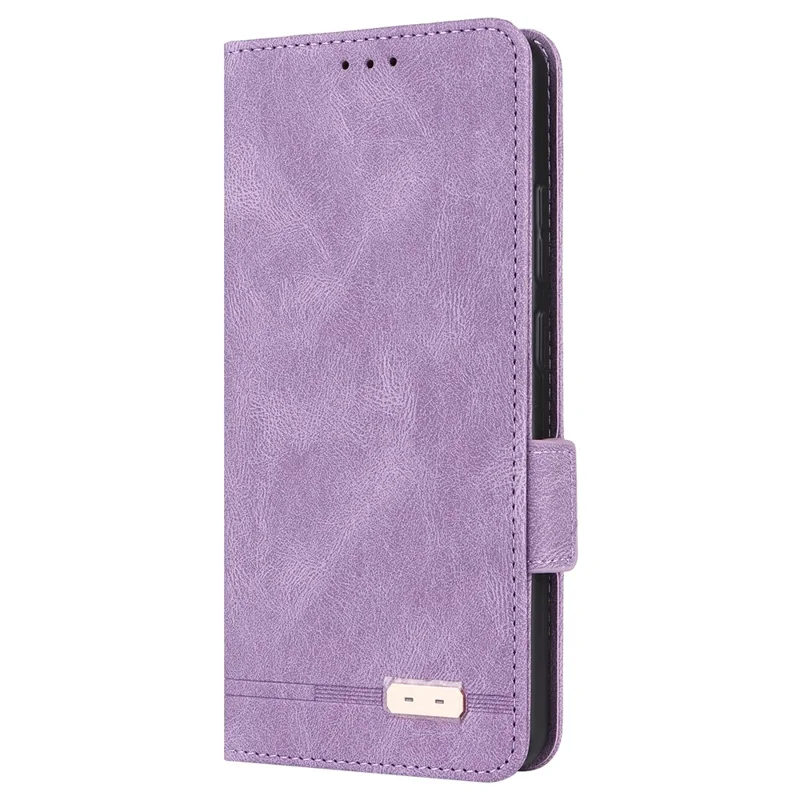 For Oppo Reno12 F 5G Case Hardware Decor Leather Wallet Phone Cover - Purple
