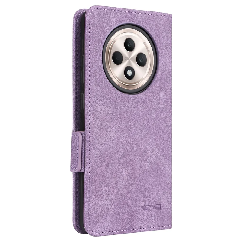 For Oppo Reno12 F 5G Case Hardware Decor Leather Wallet Phone Cover - Purple