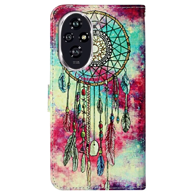 For Honor 200 5G Case Leather Pattern Design Flip Wallet Phone Cover - Dream Catcher
