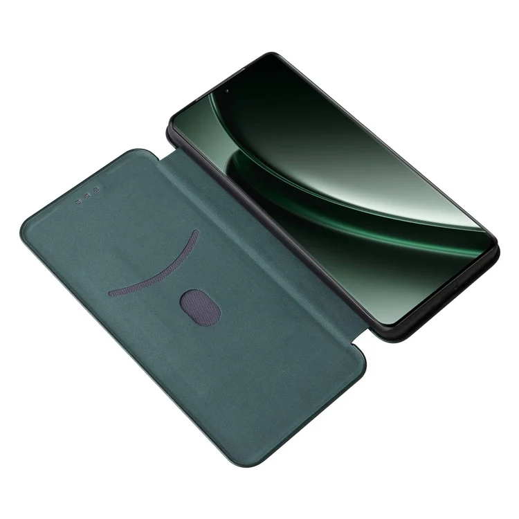 Para Realme GT 6 5G / 6T 5G / Neo6 SE 5G / Neo6 5G Capa Slot de Cartão Textura de Fibra de Carbono Couro Telefone Capa - Verde