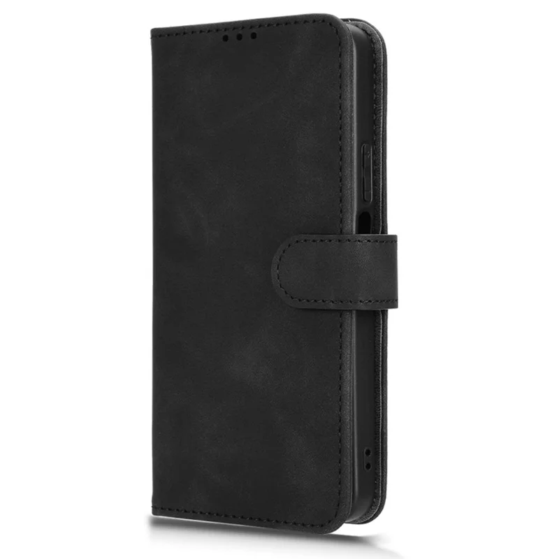 For Honor Play 60 Plus 5G Leather Case Skin-Feel Anti-Scratch Wallet Phone Cover - Black