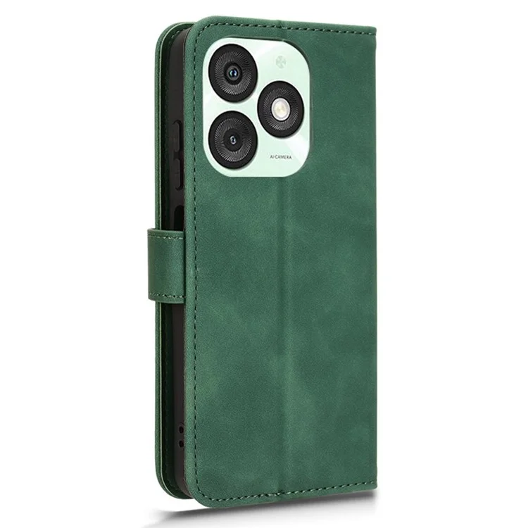 Capa para itel A50 Anti-Arranhões Couro Toque de Pele Carteira Celular - Verde