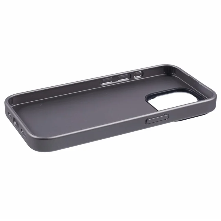X-LEVEL Para iPhone 14 Pro Max Capa Anti-Queda Geometria Couro+PC+TPU Capa de Telefone - Cinza Titânio