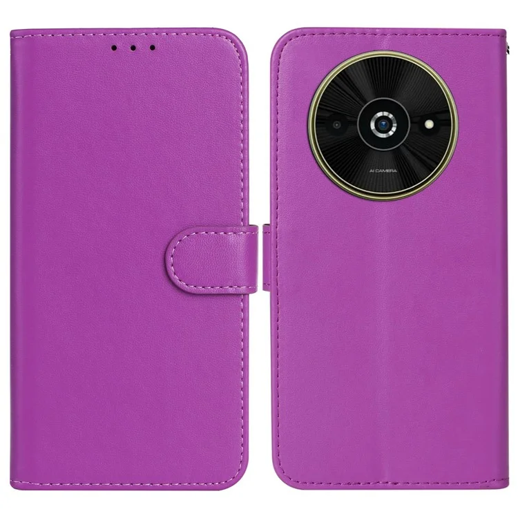 Para Xiaomi Poco C61 4G / Redmi A3 4G Capa Estilo Carteira Flip Leather Phone Cover Card Holder - Roxo