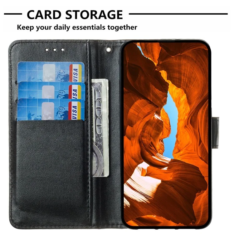 For Honor 200 Lite Case Wallet Style Flip Leather Phone Cover Card Holder - Black
