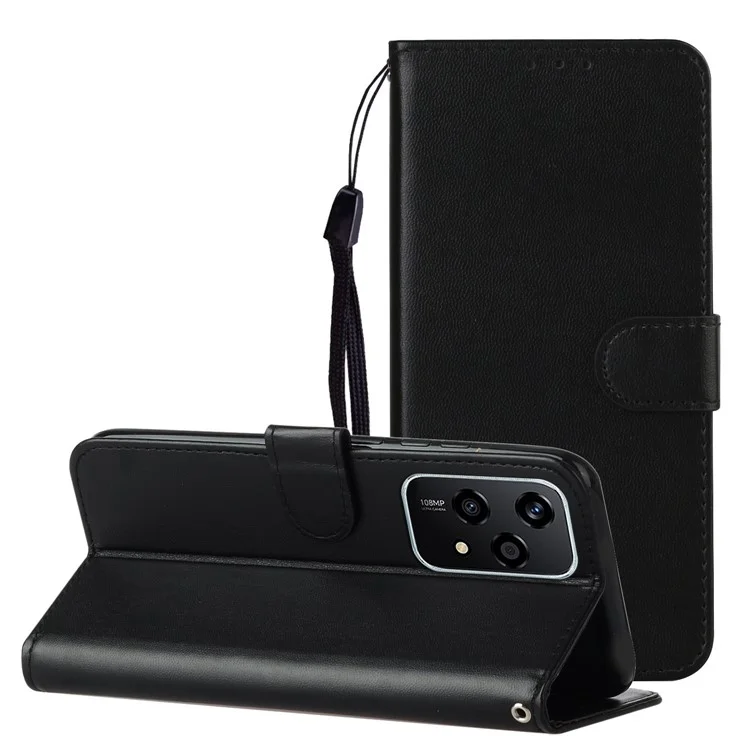 For Honor 200 Lite Case Wallet Style Flip Leather Phone Cover Card Holder - Black