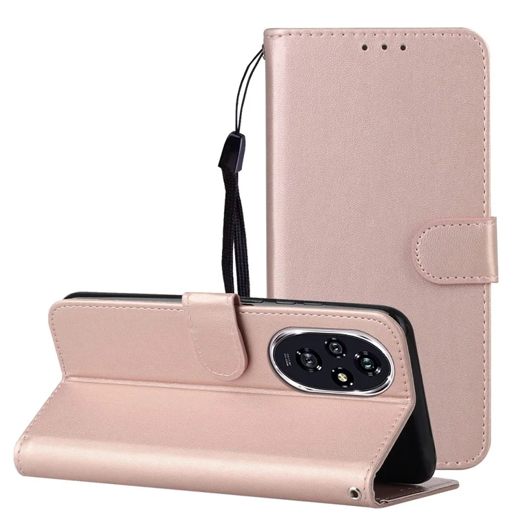 For Honor 200 Pro 5G Case Wallet Style Flip Leather Phone Cover Card Holder - Rose Gold
