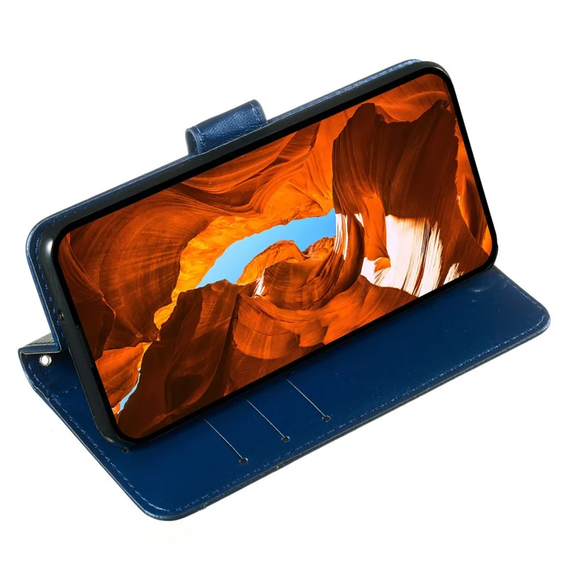 For Honor 200 5G Case Wallet Style Flip Leather Phone Cover Card Holder - Blau