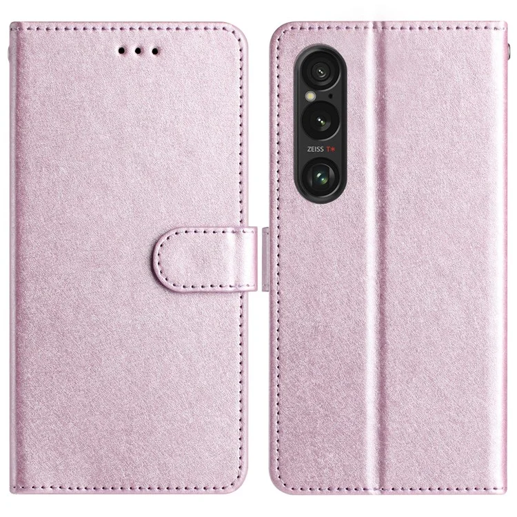 Para Sony Xperia 1 VI Case PU Leather Silk Texture Phone Cover com Carteira Stand - Light Purple