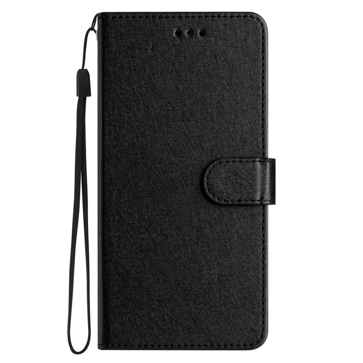 For Honor 200 Lite Case Silk Texture Flip Leather Wallet Cell Phone Cover with Stand - Black