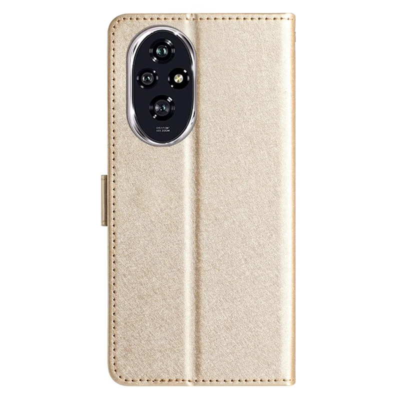 For Honor 200 Pro 5G Phone Case Card Holder Wallet Silk Texture Leather Phone Cover - Gold
