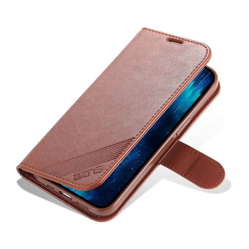 AZNS Für iPhone 16 Pro Max Brieftasche Handyhülle Kratzfest PU-Leder Stand Cover - Braun