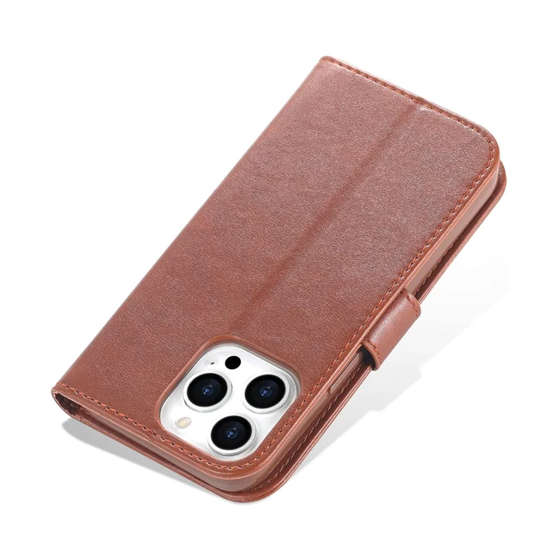 AZNS Für iPhone 16 Pro Max Brieftasche Handyhülle Kratzfest PU-Leder Stand Cover - Braun