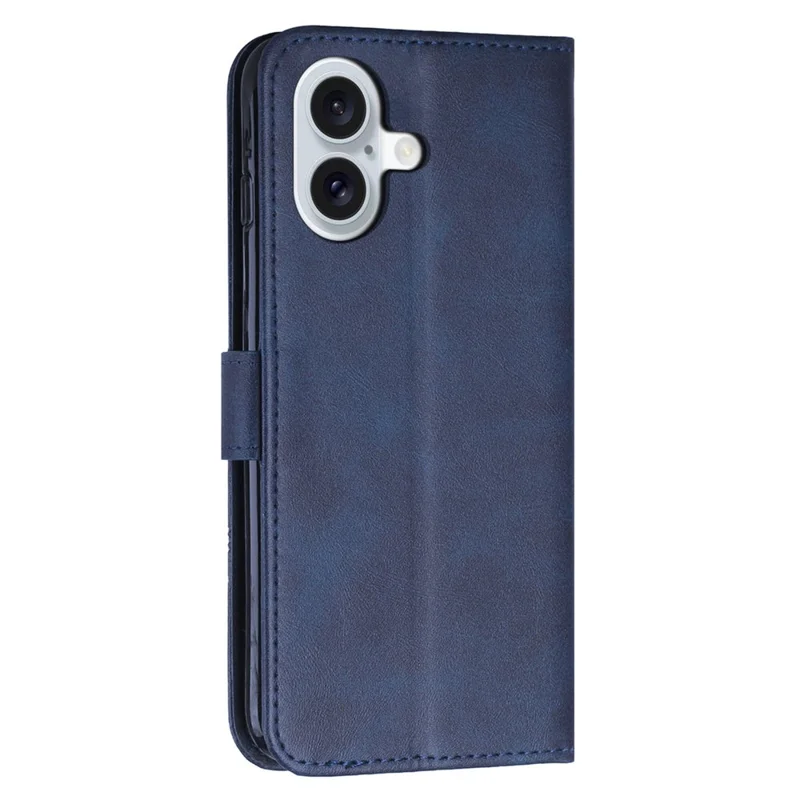 For iPhone 16 Plus Wallet Case Flip Book PU Leather Protective Phone Cover - Sapphire