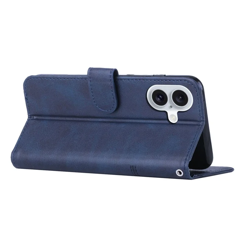 For iPhone 16 Plus Wallet Case Flip Book PU Leather Protective Phone Cover - Sapphire