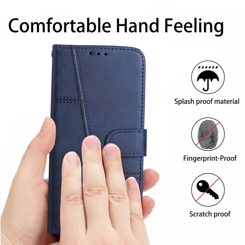For iPhone 16 Plus Wallet Case Flip Book PU Leather Protective Phone Cover - Sapphire