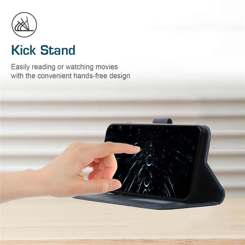 For iPhone 16 Plus Wallet Case Flip Book PU Leather Protective Phone Cover - Sapphire