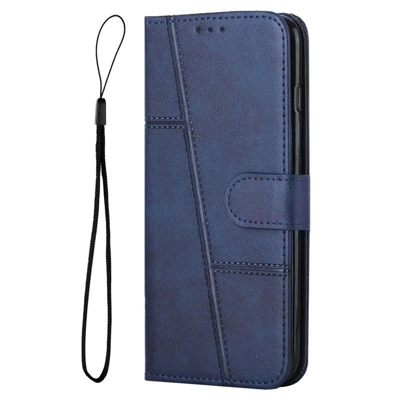 For iPhone 16 Plus Wallet Case Flip Book PU Leather Protective Phone Cover - Sapphire