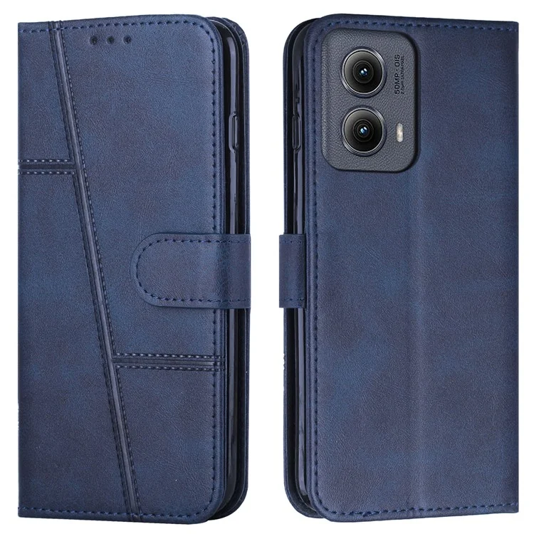 Für Motorola Moto G85 5G Case Stand Stoßfest TPU Innengehäuse Leder Handyhülle - Saphir
