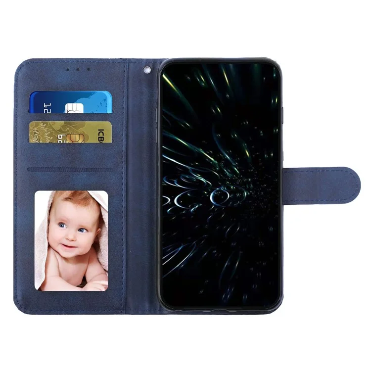 Für Motorola Moto G85 5G Case Stand Stoßfest TPU Innengehäuse Leder Handyhülle - Saphir