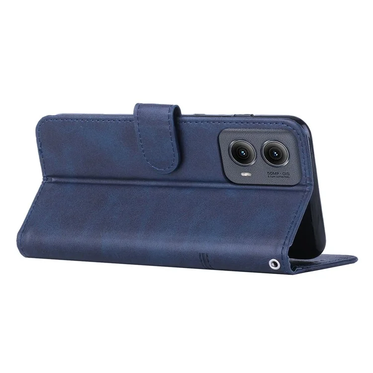 Für Motorola Moto G85 5G Case Stand Stoßfest TPU Innengehäuse Leder Handyhülle - Saphir
