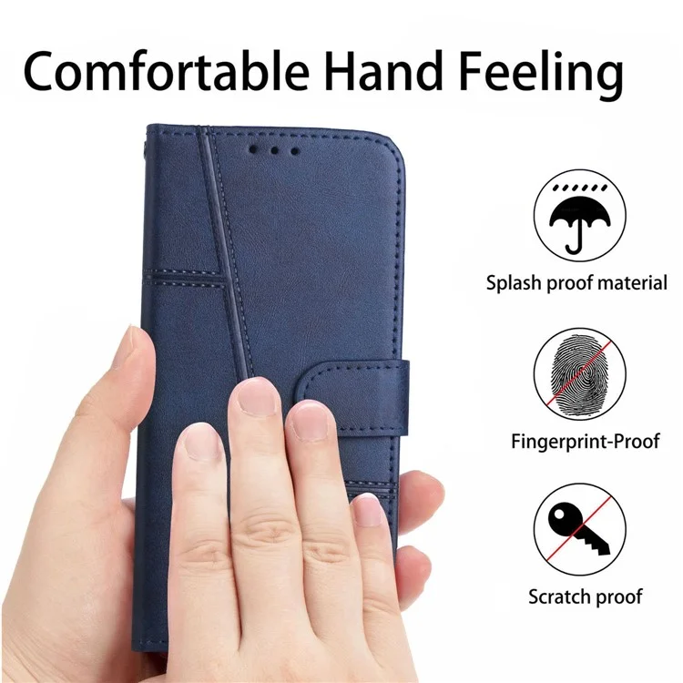 Für Motorola Moto G85 5G Case Stand Stoßfest TPU Innengehäuse Leder Handyhülle - Saphir