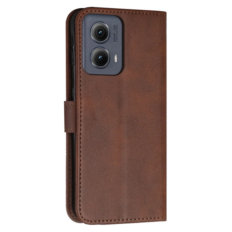 For Motorola Moto G85 5G Case Stand Shockproof TPU Interior Shell Leather Phone Cover - Brown
