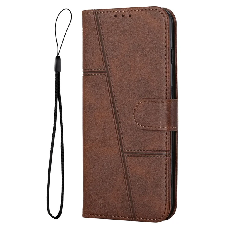 For Motorola Moto G85 5G Case Stand Shockproof TPU Interior Shell Leather Phone Cover - Brown